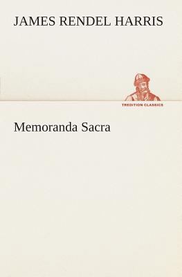 Memoranda Sacra 3849505413 Book Cover