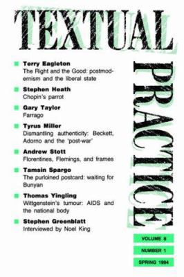 Textual Practice: Volume 8, Issue 3 0415110998 Book Cover