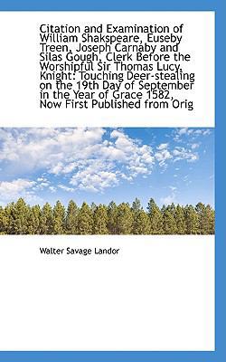 Citation and Examination of William Shakspeare,... 1103804049 Book Cover