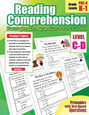 Paperback Reading Comprehension Passages and Questions for Guided : Level C - d Guided Reading Comprehension Books Passages and Questions for Guided for PreK, Kindergarten, First Grade Book