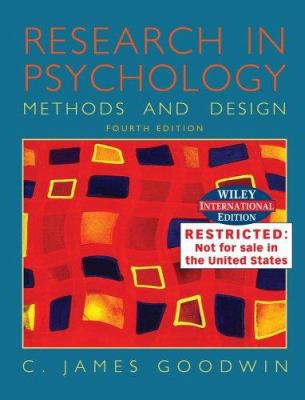 Research in Psychology: Methods and Design 0471658200 Book Cover