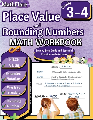 Place Value and Rounding Numbers Math Workbook ... B0D4D7ZRW2 Book Cover