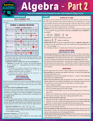 Algebra Part 2: A Quickstudy Laminated Referenc... 1423251113 Book Cover