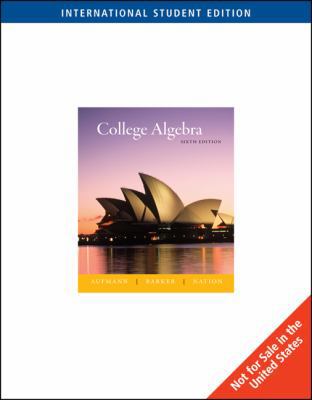 College Algebra, International Edition 0495832081 Book Cover