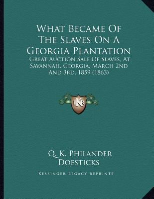 What Became Of The Slaves On A Georgia Plantati... 1166142272 Book Cover