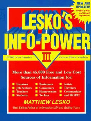 Lesko's Info-Power III 0787608807 Book Cover