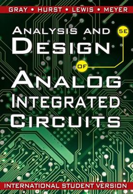 Analysis and Design of Analog Integrated Circuits 0470398779 Book Cover