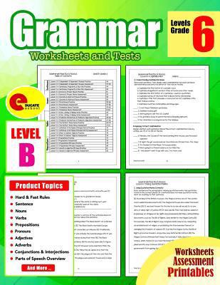Grammar 6th Grade: Grammar Workbook Grade 6 Worksheets and Tests No Prep Printables for 5th, 6th Grade 1982082569 Book Cover