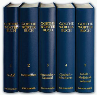 Goethe Worterbuch, Band 1, Leinen: A - Azurn [German] 3170049801 Book Cover