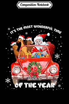 Composition Notebook: Christmas Santa Ride Red Truck Three Horse Santa Hat Xmas  Journal/Notebook Blank Lined Ruled 6x9 100 Pages