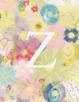 Paperback Z: Monogram Initial Z Notebook for Women and Girls-Pastel Floral-120 Pages 8.5 x 11 Book