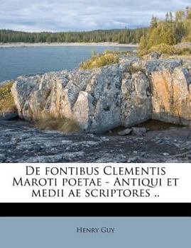 Paperback de Fontibus Clementis Maroti Poetae - Antiqui Et Medii Ae Scriptores .. [Latin] Book