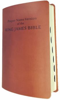 Leather Bound Proper Name Version of the King James Bible With Cross-References and Concordance Index, Study Edition, Synthetic Leather Brown Cover with Tabs Book