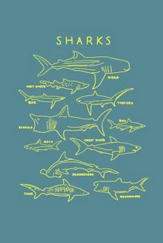 Paperback Sharks: Shark Notebook - Journal (Composition Book, Journal) (6 x 9) Book
