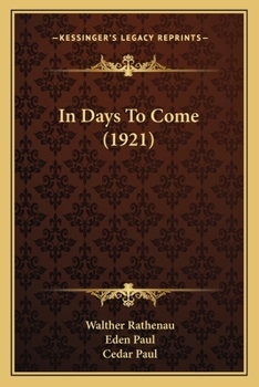 Paperback In Days To Come (1921) Book