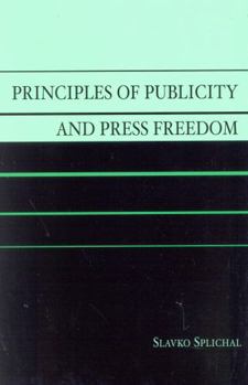 Hardcover Principles of Publicity and Press Freedom Book