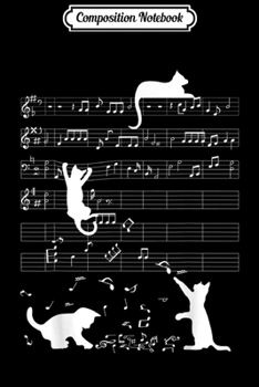 Paperback Composition Notebook: Cute Cat Kitty Playing Music Clef Piano Musician Art Journal/Notebook Blank Lined Ruled 6x9 100 Pages Book