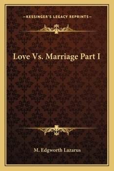 Paperback Love Vs. Marriage Part I Book