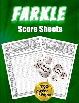 Farkle Score Sheets: 130 Large Score Pads for Scorekeeping - Green Farkle Score Cards - Farkle Score Pads with Size 8.5 x 11 inches
