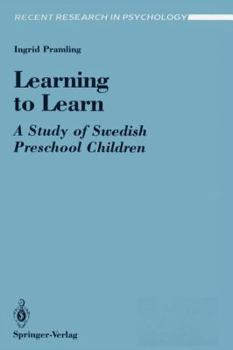 Paperback Learning to Learn: A Study of Swedish Preschool Children Book