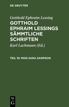 Hardcover Miss Sara Sampson: Ein Trauerspiel in Fünf Aufzügen [German] Book