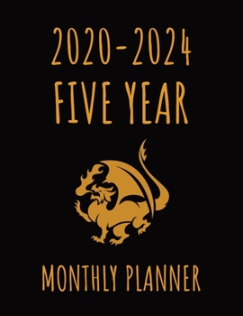 Flaming Dragon 2020-2024 Five Year Monthly Planner: 60 months Calendar Monthly Planner with Federal Days and Inspirational Quotes