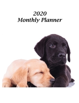 Paperback 2020 Monthly Planner: Labrador Retriever Puppies Cover - Includes Major U.S. Holidays and Sporting Events Book