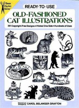 Paperback Ready-To-Use Old-Fashioned Cat Illustrations Book