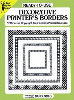 Paperback Ready-To-Use Decorative Printer's Borders: 32 Different Copyright-Free Designs Printed One Side Book