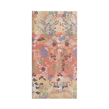 Calendar Paperblanks 2024 Kara-Ori Japanese Kimono 12-Month Slim Horizontal Elastic Band Closure 160 Pg 100 GSM Book