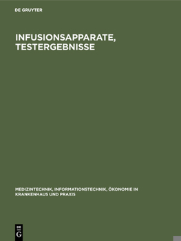 Hardcover Infusionsapparate, Testergebnisse [German] Book
