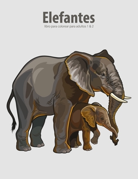 Paperback Elefantes libro para colorear para adultos 1 & 2 [Spanish] Book