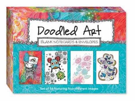 Doodled Art Blank Notecards and Envelopes : Set of 16 Featuring Four Different Images