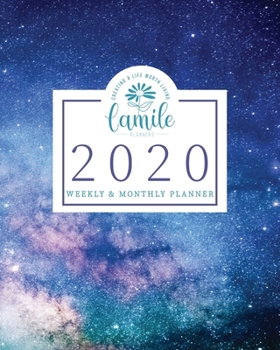 Paperback 2020 Weekly & Monthly Planner: Blue Galaxy Space Jan 1, 2020 - Dec 31, 2020 Large Writing Calendar A Year at A Glance Inspirational Quotes Daily To D Book