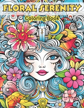 Paperback Floral Serenity Coloring Book: Portraits & Petals - 45 Intricate Designs to Color Book