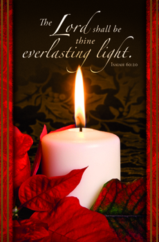 Misc. Bulletin - Christmas - Everlasting Light -Poinsettia with Candle - Isaiah 60:20 Book