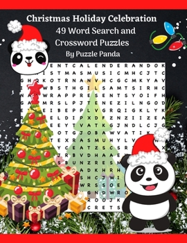 Paperback Christmas Holiday Celebration Word Search & Cross Word Puzzles By Puzzle Panda Book