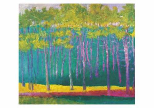 Wolf Kahn Magenta Green and Yellow Boxed Small Notecards 0160