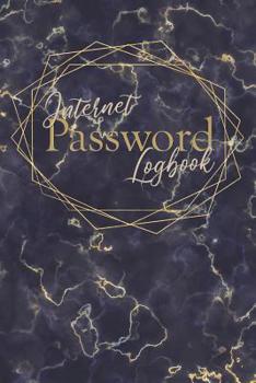 Paperback Internet Password Logbook: Record Keeper To Protect Your Private Internet Usernames And Passwords With Tabs: Purple Gold Marble Cover Design Book