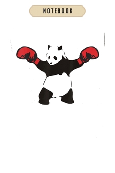 Paperback Notebook: Panda red gloves boxing black white boxer sport funny journal-6x9(100 pages)Blank Lined Journal For kids, student, sch Book