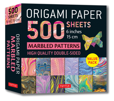 Misc. Origami Paper 500 Sheets Marbled Patterns 6 (15 CM): Tuttle Origami Paper: Double-Sided Origami Sheets Printed with 12 Different Designs (Instructions Book