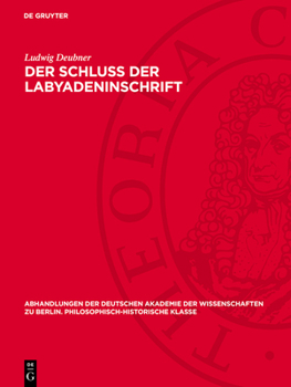 Hardcover Der Schluß Der Labyadeninschrift [German] Book