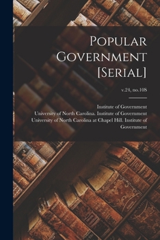 Paperback Popular Government [serial]; v.24, no.10S Book