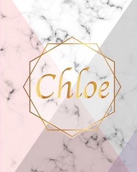 Chloe: Gift Luxury Marble Glossy Pink Purple Faux Gold Print Notebook Journal (Marble Notebooks)
