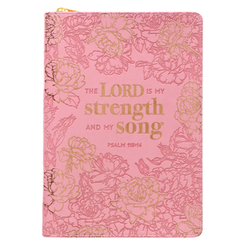 Leather Bound Journal Classic Zip My Strength and My Song Psalm 118:14 Book