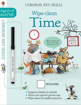 Paperback Wipe-Clean Time - Key Skills - Age 8 to 9 Maths Book