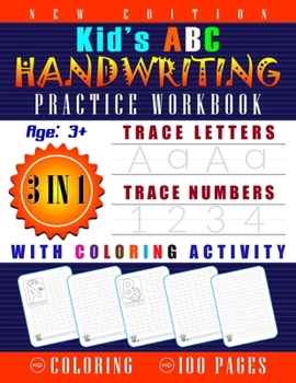 Paperback Kids ABC Handwriting Practice Workbook-Trace Letters, Trace Numbers with Coloring Activity: Alphabet Handwriting Book for kids With Numbers: Preschool Book