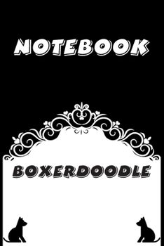 Boxerdoodle Notebook : Black and White notebook , Decorative Journal for Boxerdoodle Lover: Notebook /Journal Gift,Black and White,100 pages, 6x9, Soft cover, Mate Finish