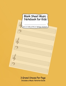 Blank Sheet Music Notebook for Kids: Notation Paper For Composing For Kids with Wide Staves