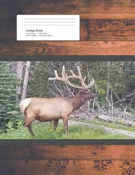 Paperback Elk in Woods Composition Notebook: 200 Pages/100 Sheets College Ruled Notebook Standard Composition Notebook at 7.44 by 9.69 Inches Book
